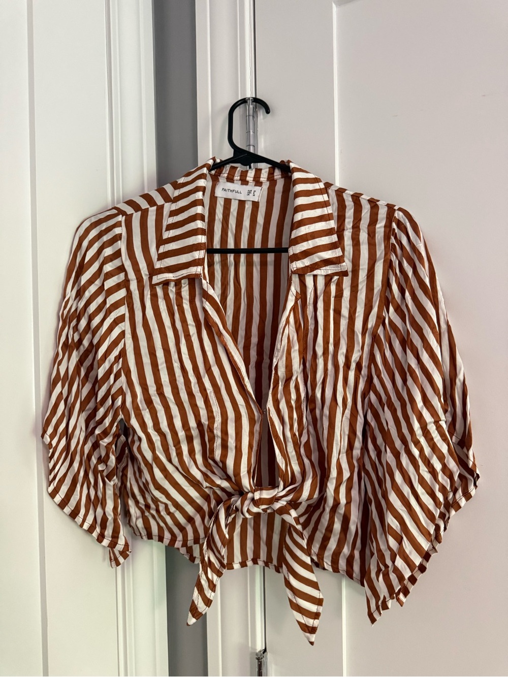 Faithful the brand striped tie blouse